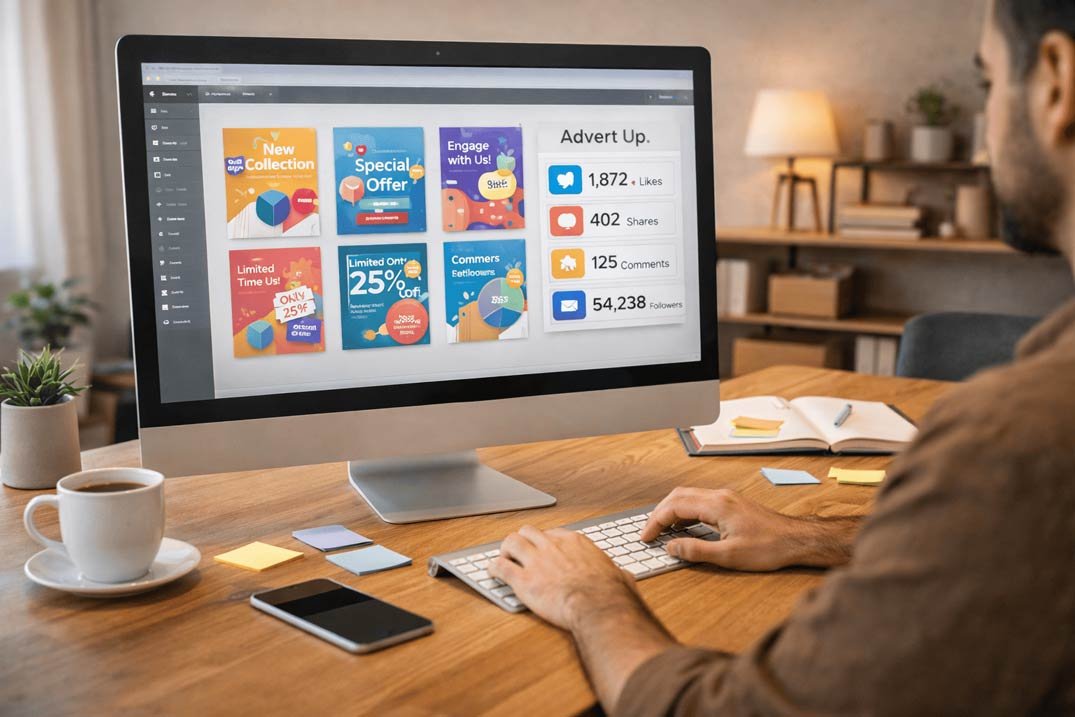 لوحة تحكم لإدارة الحسابات واستعراض إحصائيات التفاعل الرقمي من أفضل شركات سوشيال ميديا.